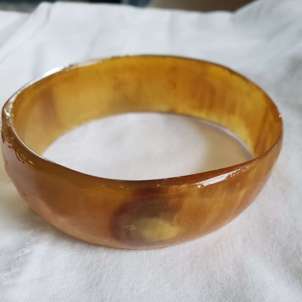 Bakelite Root Beer Bangle Bracelet - image 1